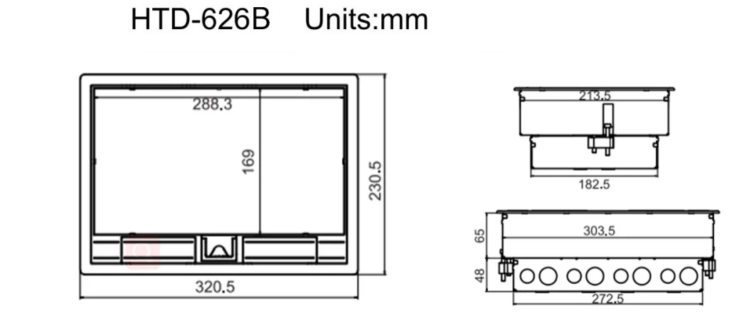 Raised Floor Box Twin 13A Power Switched Socket Data Outlet