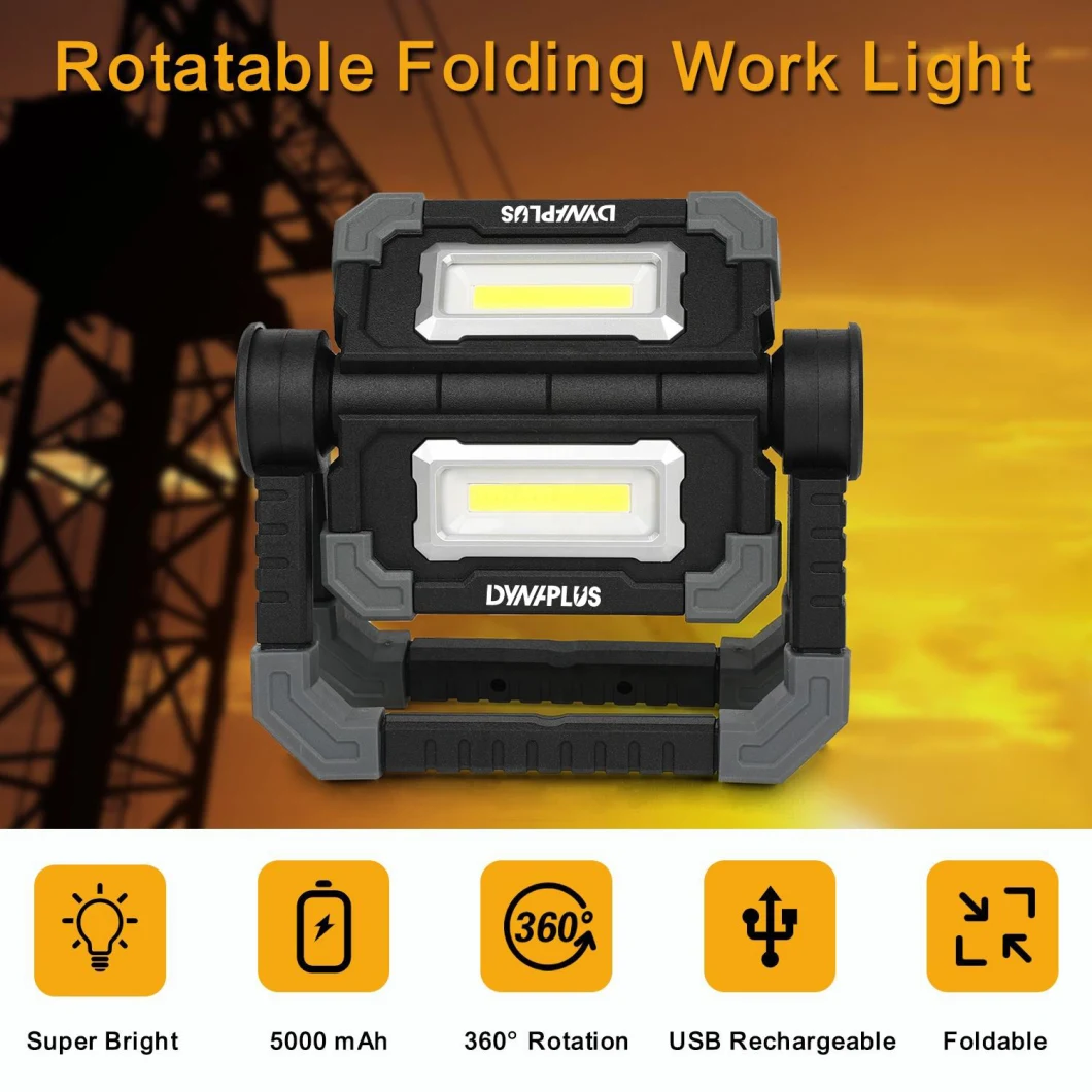 Portable Camping Lamp Rotation COB Work Light LED